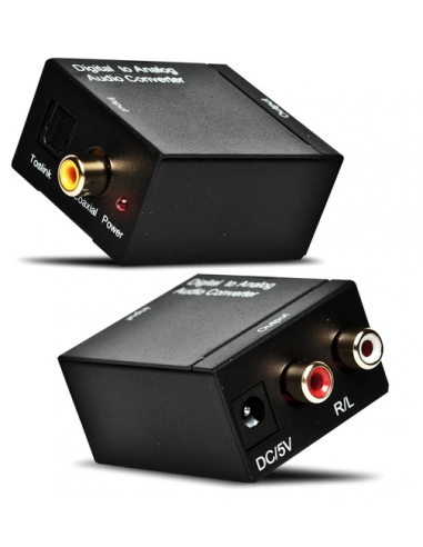 Digitālās skaņas pārveidotājs (Toslink) uz analogo signālu RCA ar barošanas bloku, OC69130