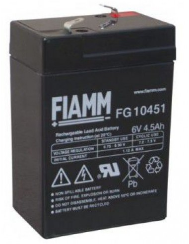 FIAMM 6V 4.5AH Lead Acid Battery, FG10451