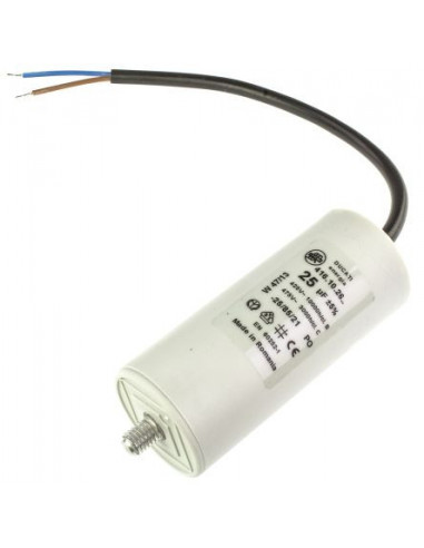 30uF / 450V, Motor starting capacitor with cable 250mm, Ducati 416172114