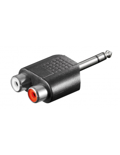Adapter 6.35mm stereo plug to 2x RCA socket
