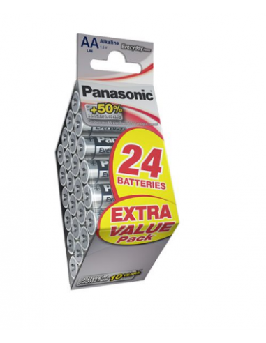 PANASONIC Alkaline Battery Mega Pack AA LR06 24 pcs, LR6EPS/24BP
