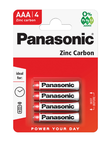 PANASONIC AAA R03 Cinka baterija 4 gab., R03RZ/4BP