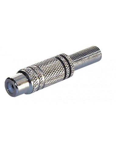Jack RCA black, nickel plated, cable mount