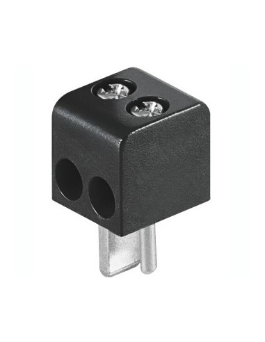 Speaker plug, 2 pins, cable mount, screw connection, black