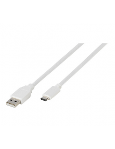 Cable USB C 3.1 to USB A 2.0, 1.8m, White