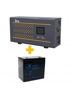 UPS Inverter Emergency Power Supply System 600W with Battery 12V 55Ah, Pure Sinusoid, IPS600