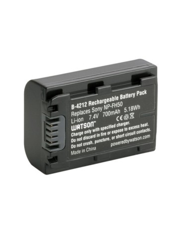 Replacement Battery Pack 7.4V 700mAh Li-Ion SONY NP-FH50, CAMCA68004 alternative