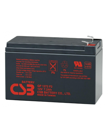CSB GP1272 Lead Acid Battery 12V 7.2Ah, F2 terminals
