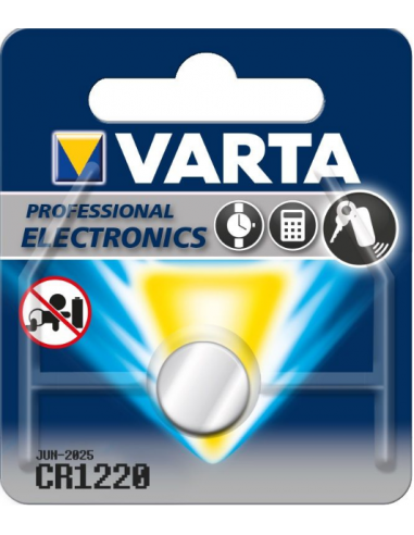 VARTA CR1220 Lithium Battery 3V 35mAh 12.5X2mm, 6220101401